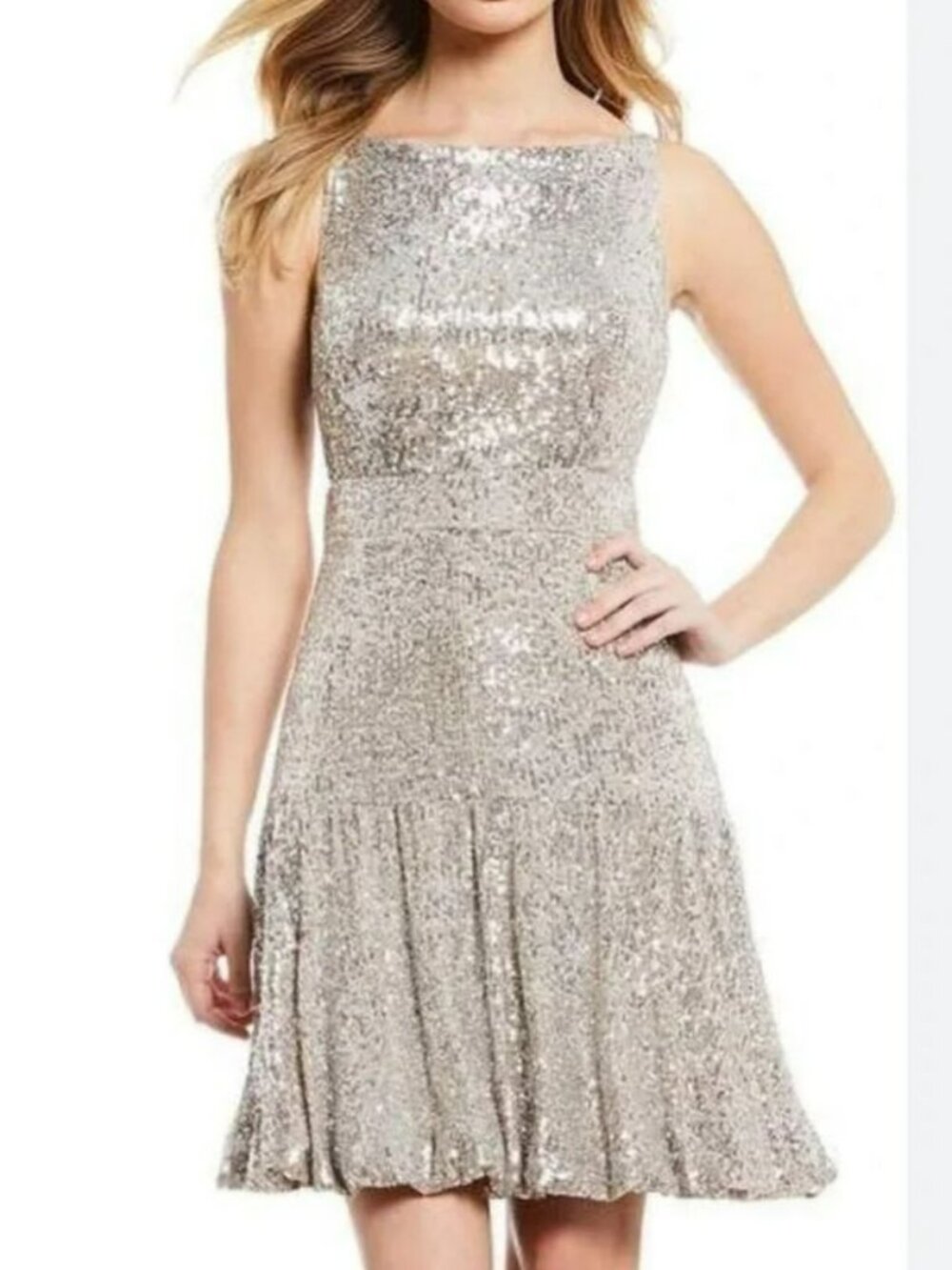 Gianni Bini Sequin Silver Cynthia Dress NWT